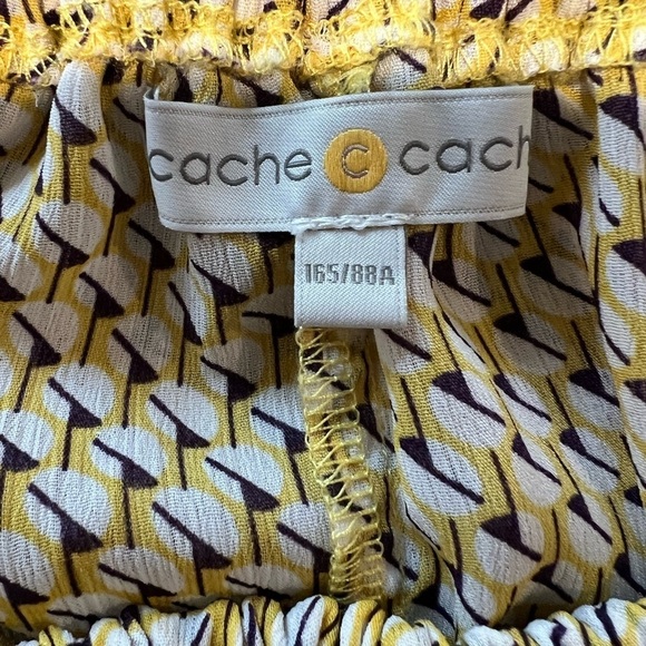Cache Cache Yellow Off The Shoulder Boutique Dress Size Small - Picture 3 of 4